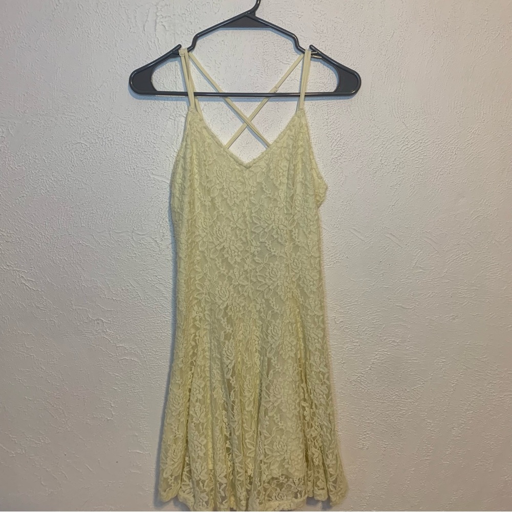 NWT AMERICAN EAGLE Dress Lace Medium Cream Spaghetti Strap